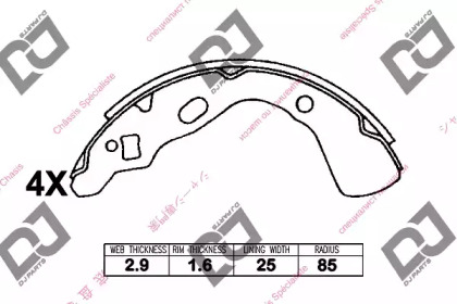 Комлект тормозных накладок DJ PARTS BS1279